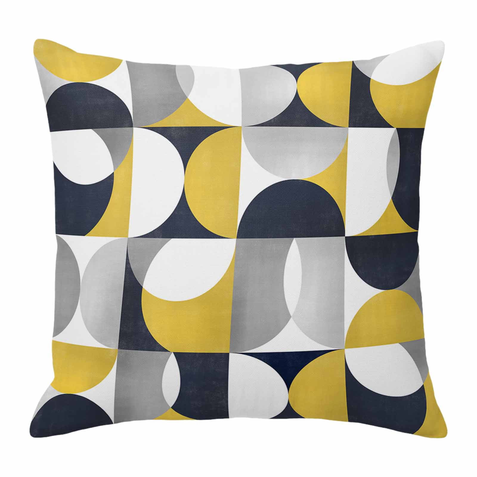Pillow Covers 26x26 Inch, Modern Yellow, Linen Pillowcase with Invisible Zipper, Vintage European Geometric Grey Decorative Throw Pillow Covers Cushion Case for Couch Sofa Bed Living Room
