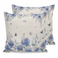 thumbnail image 1 of Pillow Covers 26x26 Set of 2, Blue Hydrangea Throw Pillow Covers Decorative Couch Cushion Cover, Farmhouse Floral Butterflies Rustic Beige Microfiber Soft Pillowcases for Bedroom Living Room Sofa, 1 of 9