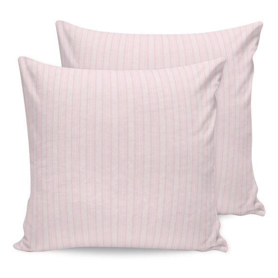 Pillow Covers 26x26 Set of 2, Blush Pink Line Striped Throw Pillow Covers Decorative Couch Cushion Cover, Farmhouse Pink Stripes Microfiber Soft Square Pillowcases for Bedroom Living Room Sofa