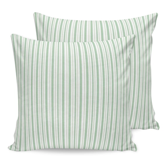 Pillow Covers 26x26 Set of 2, Green Striped Throw Pillow Covers Decorative Couch Cushion Cover, Farmhouse Vintage Green Stripes Microfiber Soft Square Pillowcases for Bedroom Living Room Sofa