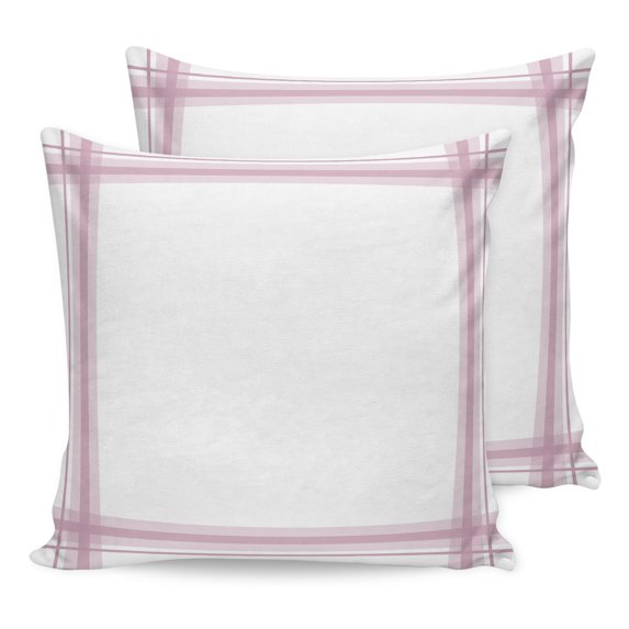 Pillow Covers 26x26 Set of 2, Modern Minimalist Styles Throw Pillow Covers Decorative Couch Cushion Cover, Rose Grid Lines Pattern Microfiber Soft Square Pillowcases for Bedroom Living Room Sofa