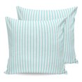 thumbnail image 1 of Pillow Covers 26x26 Set of 2, Thin Aqua Striped Throw Pillow Covers Decorative Couch Cushion Cover, Farmhouse Modern Stripes Microfiber Soft Square Pillowcases for Bedroom Living Room Sofa, 1 of 9