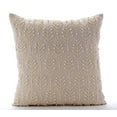 thumbnail image 1 of Pillow Covers, Beige Pillow Shams, Pearls Leaf & Flowers Floral Theme Pillow Shams, 24x24 inch (60x60 cm) Pillow Shams, Square Cotton Linen Pillow Shams, Contemporary - Pearl Essence, 1 of 3
