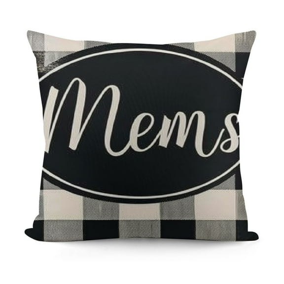 Pillow Covers Black White Grey Buffalo Checkers Plaids with Welcome Quote Decor Throw Pillow Cases Decorative Outdoor Cushion Cover Autumn Halloween Thanksgiving