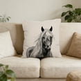 thumbnail image 1 of Pillow Covers, Cottons Linen Cushion Cover Sofa Pillow For Living Room Office Or Model Unit Lumbar Support Cushion Horse-Print Pillowcase, 1 of 6