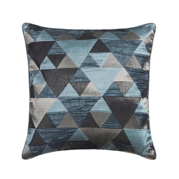 Pillow Covers, Decorative Pillow Covers 22x22 inch (55x55 cm) Blue, Silk Throw Pillow Covers, Handmade Pillow Covers, Geometric Pillow Covers, Contemporary Throw Pillow - Teal Origami