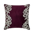 thumbnail image 1 of Pillow Covers, Decorative Tyrian Purple Euro Pillow Shams 26x26 inch (65x65 cm), Velvet Euro Size Pillow Shams, Bordered, Floral, Beaded, Art Deco, Contemporary Euro - Art Nouveau, 1 of 3