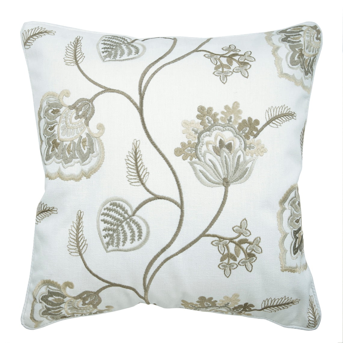 Pillow Covers, Decorative&nbsp;Pillows, Decorative Pillow Covers 14x14 inch (35x35 cm) White, Cotton Throw Pillow Covers, Handmade Pillow Covers, Contemporary, Floral - Waking Up to Bloom