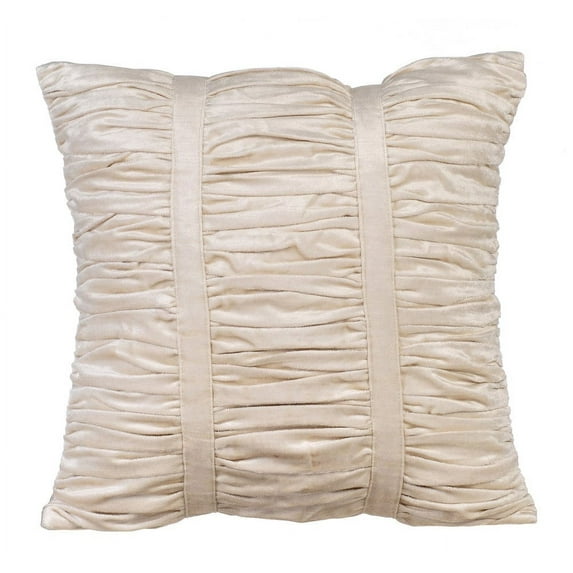 Pillow Covers, Gathered Fabric Pattern Ivory 24x24 inch (60x60 cm) Pillow Sham Covers, Solid Color Pillow Cases, Modern Decorative Pillow Shams - Soft Ivory Beauty