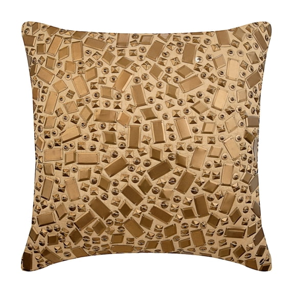Pillow Covers, Gold Accent Pillow, Modern Geometric Throw Pillow Cover, 12x12 inch (30x30 cm) Throw Pillow Cover, Art Silk Square Decorative Pillow Cover, 3D Sequins - Melodrama