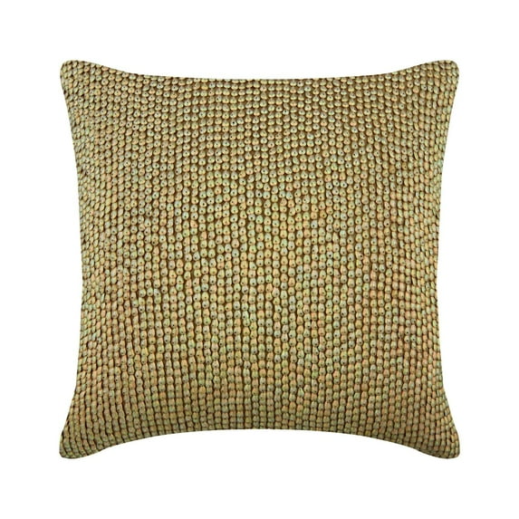 Pillow Covers, Gold Cushion Cover For Sofa, 18x18 inch (45x45 cm) Silk Pillowcases, Pillow Covers with Sequins & Textured, Abstract Patterned, Modern Style Pillow - Gold Charmer