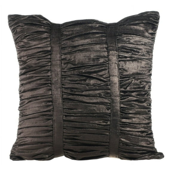 Pillow Covers, Grey Designer Pillow Covers 16x16 inch (40x40 cm), Velvet Decorative Pillowcase, Solid Color, Ruched, Modern Zippered Throw Pillow Covers - Grey Beauty