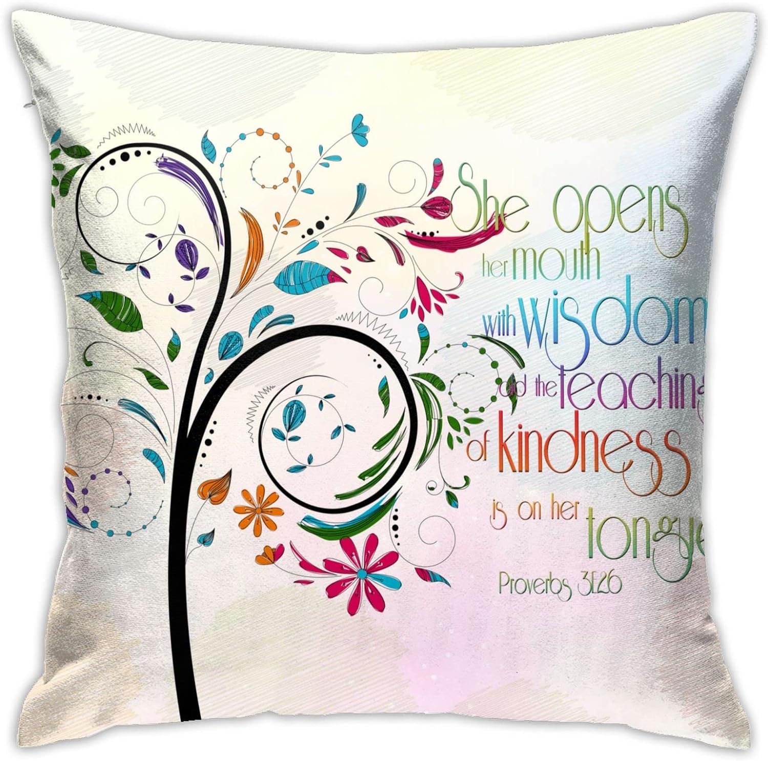 Pillow Covers Inspirational Christian Bible Verse Proberbs Quotes