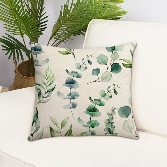 Pillow Covers, Leaf Print Pillow Decoration Sofa Bed Headrest Pillow Cover Suitable For Living Room Bedroom Office