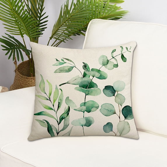 Pillow Covers, Leaf Print Pillow Decoration Sofa Bed Headrest Pillow Cover Suitable For Living Room Bedroom Office