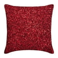 thumbnail image 1 of Pillow Covers, Red Pillow Cover&nbsp;For Sofa 16x16 inch (40x40 cm), Silk Decorative Throw Pillow Covers, Solid Color, Bling, Sequins Embellished, Modern Accent Throw&nbsp; - Red Glitterati, 1 of 3