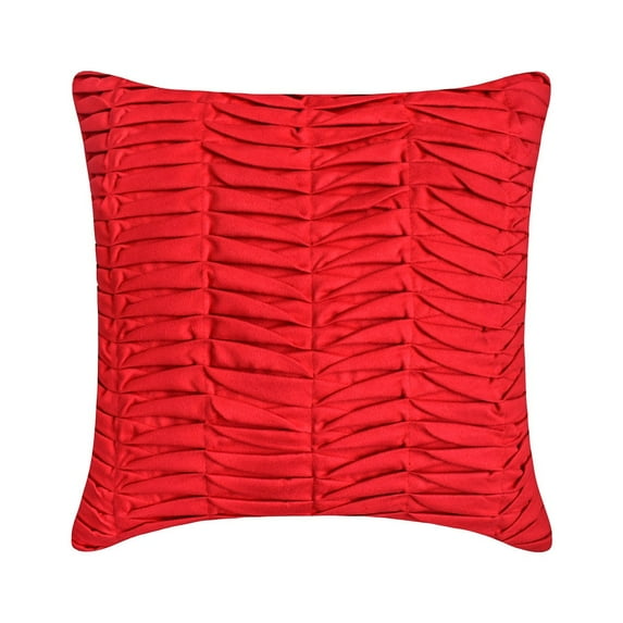 Pillow Covers, Red Pillows Cover, Textured Pintucks Solid Pillow Cases, 20x20 inch (50x50 cm) Pillow Cover, Solid Throw Pillow Covers, Faux Suede - Red Wind Folds