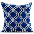 thumbnail image 1 of Pillow Covers, Royal Blue Throw Pillow Cover, Beaded Lattice Trellis Arabic Theme Pillow Cover, 20x20 inch (50x50 cm) Cushion Cover, Geometric Decorative Throw Pillow - Royal Tartan, 1 of 8