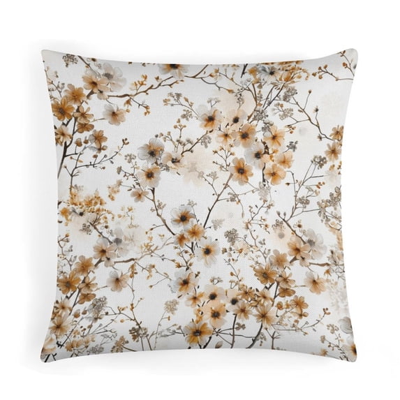 Pillow Covers Small Wild Flowers Decorative Throw Pillow Covers 16"x16" for Couch Sofa Bedroom Car Watercolor Colorful Flowers Abstract Floral Outdoor Pillows for Patio Furniture