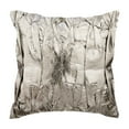 thumbnail image 1 of Pillow Covers, Textured Pillow Cover, 18x18 inch (45x45 cm) Faux Leather Pillowcase Square Silver Pintuck Throw Pillows Cover, Couch Cushion Cover, Modern, Solid - Stunning Silver, 1 of 3