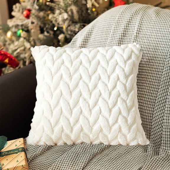 Pillow Covers,Throw Pillow Covers,Embroidered Three-dimensional Leaf Throw Pillow Solid Color Soft Bedside Office Pillow Lumbar Pillow Cushion Cover Sofa Throw Pillow(Multicolor White)