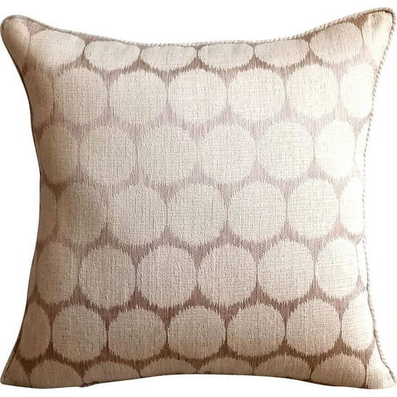 Pillow Covers, Throw Pillows Covers 20 x 20 Pearl Beige Pillow Covers Jacquard Patterned Couch Pillows, Beige Pillow Covers 20x20 inch (50x50 cm), Contemporary - Running In Circles
