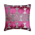 thumbnail image 1 of Pillow Covers With Zippers, Silver Pillow Cover, 18x18 inch (45x45 cm) Pillow Cover, Silk Square Pillow Cover, Floral Velvet Applique Pillow - Fuchsia Lotus, 1 of 3