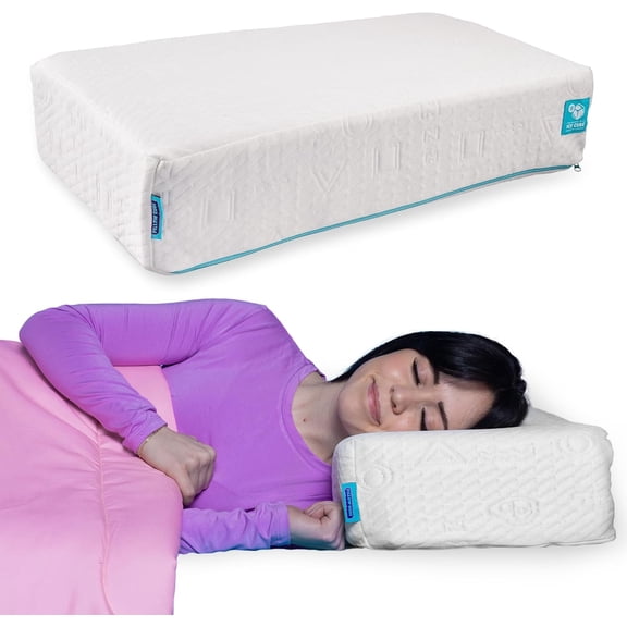 Pillow Cube Ice Cube - 5" Cube Pillows for Side Sleepers, Cooling Memory Foam Pillows for Neck and Shoulder Pain - King, Queen, Twin 24"x12"x5"