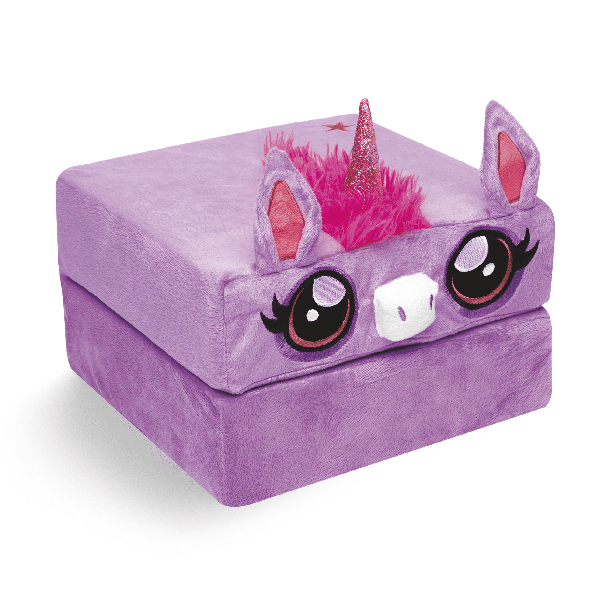 Pillow Cube Kid Cubes Purple Unicorn Toddler Pillow, 2in1 Fun Toy & Plush Pillow for Kids Ages 3+  (图1)