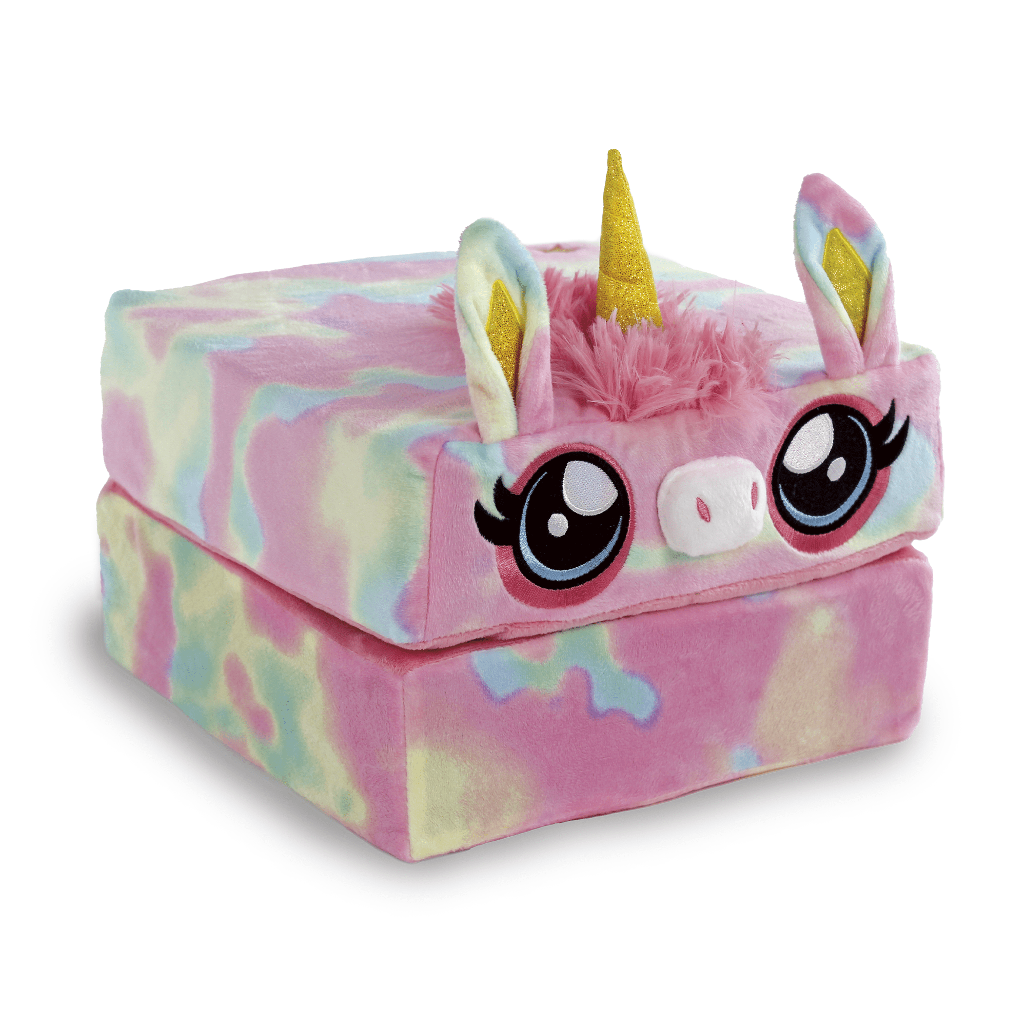 Pillow Cube Kid Cubes Rainbow Unicorn Toddler Pillow, 2in1 Fun Toy & Plush Pillow for Kids Ages 3+  (图1)