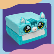 Pillow Cube Kids Teal Cat