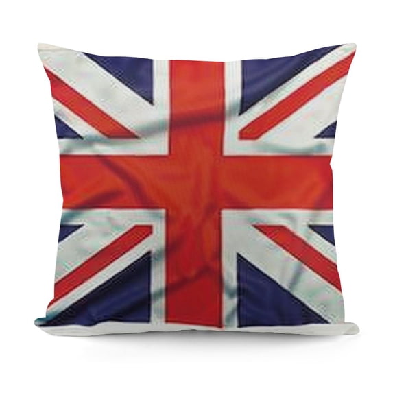 Pillow Cushion Cover, Classic Traditional Flag Modern British Loyalty, Decorative Square Accent Pillow Case, Royal Blue White