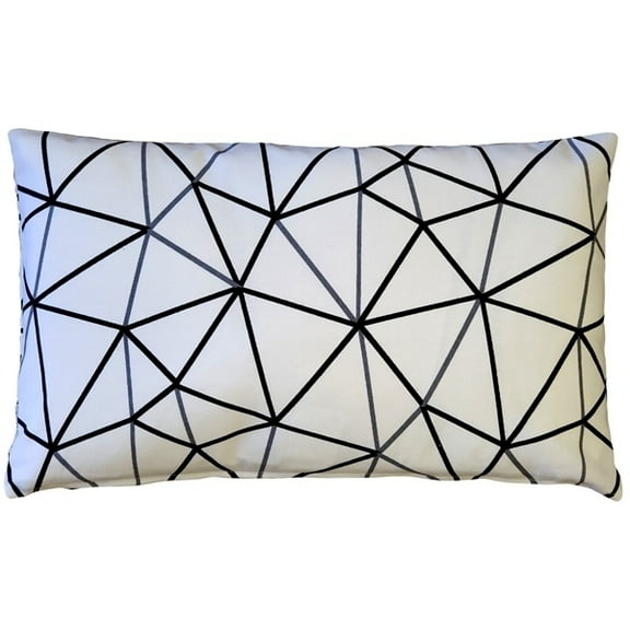 Pillow Decor Crossed Lines Cotton Throw Pillow 12x20 Gray Black Geometric Design