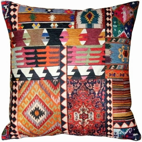 Pillow Decor - Kilim Collage Throw Pillow 19x19