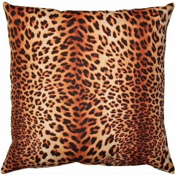Pillow Decor Kitsui Leopard Throw Pillow 20x20 Cotton Golden Brown Fabric