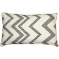 thumbnail image 1 of Pillow Decor Lorenzo Zigzag Gray Cotton Throw Pillow 12x20 Decorative Accent, 1 of 2