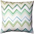 thumbnail image 1 of Pillow Decor Pacifico Stripes Green 20x20 Cotton Throw Pillow Chevron Design, 1 of 2