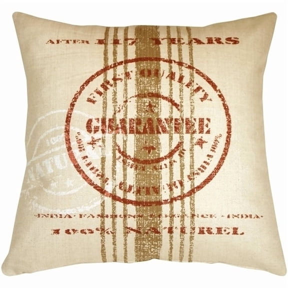 Pillow Decor Red Print Throw Pillow 24x24 Cotton Linen Cushion Quality Design