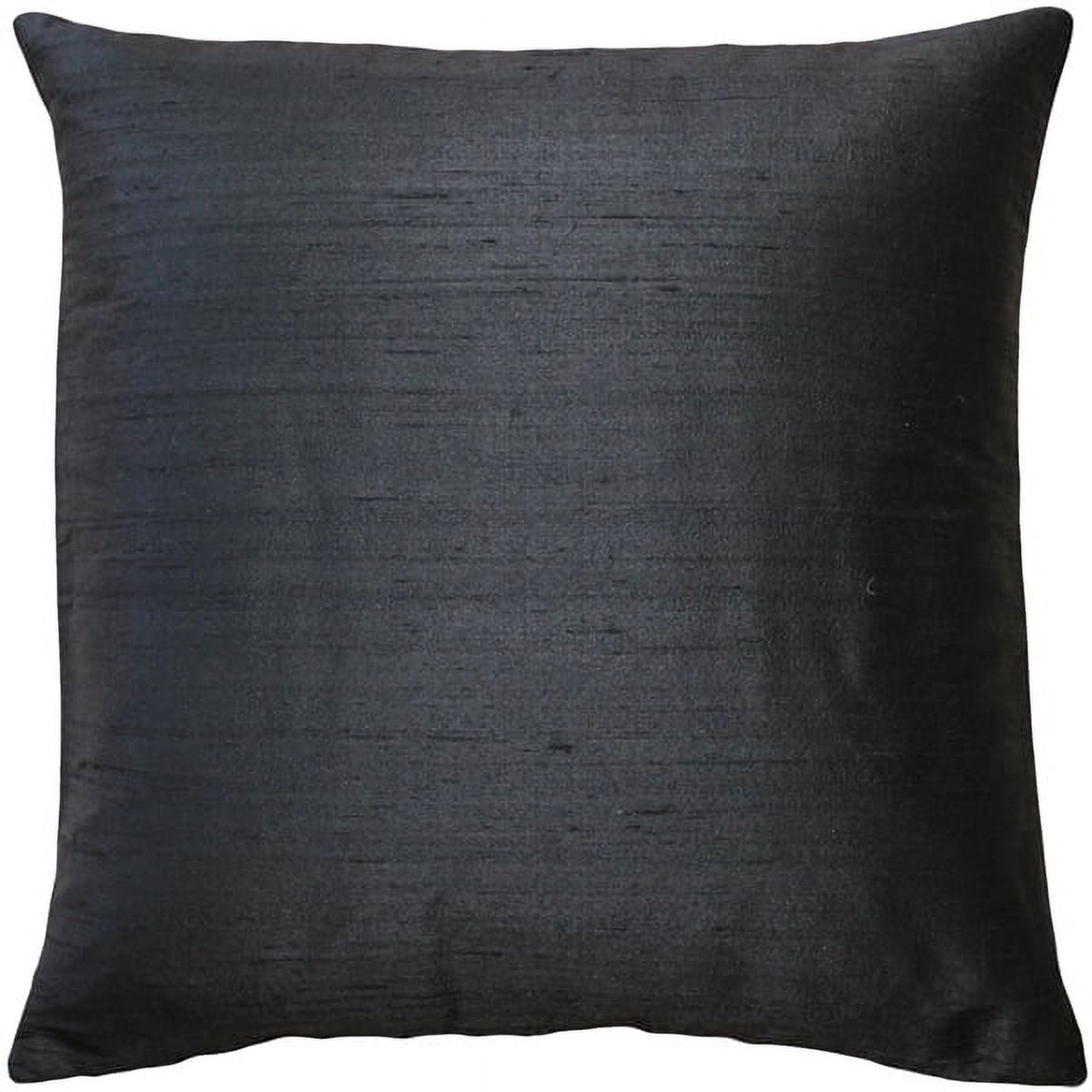 Pillow Decor Sankara Black Silk Throw Pillow 16x16 Dupioni Cushion Cover