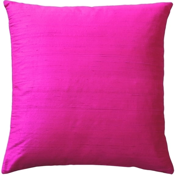 Pillow Decor Sankara Fuchsia Pink Silk Throw Pillow 20x20 Dupioni Cushion
