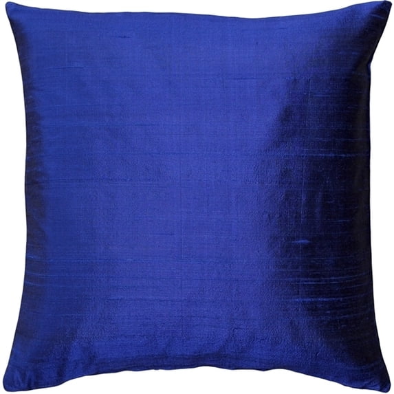 Pillow Decor Sankara Ink Blue Silk Throw Pillow 16x16 Dupioni Poly Insert