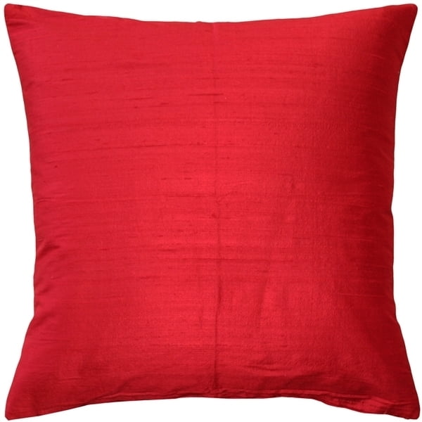Sankara Red Silk 16x16 Square Throw Pillow