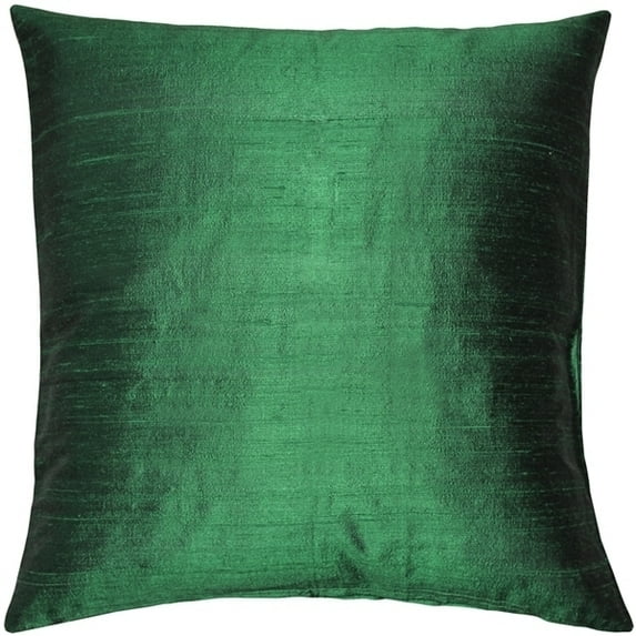 Pillow Decor Silk Throw Pillow 20x20 Forest Green 100% Dupioni Silk