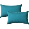 thumbnail image 1 of Pillow Decor Sunbrella Indoor Outdoor Throw Pillows 12"x20" Rectangular (2-Pack) (Peacock), 1 of 9