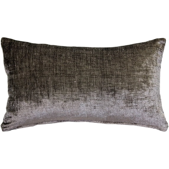 Pillow Decor Venetian Velvet Cloud Gray Lumbar Pillow 12x20 Polyester Rectangular