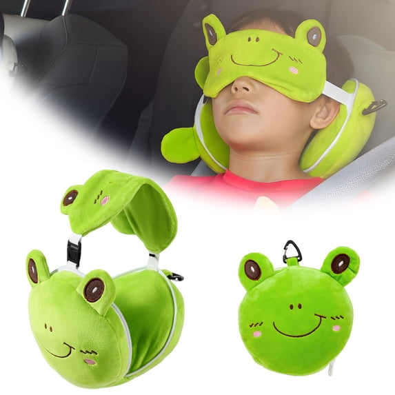 Pillow Eye Mask, Travel Sleep Mask and Pillow Set, Cute Travel Pillow Set with Eye Mask, 1Pcs Soft Comfort Pillow Set, Lightweight and Portable Mini Pillow Set, Green 6.7 In