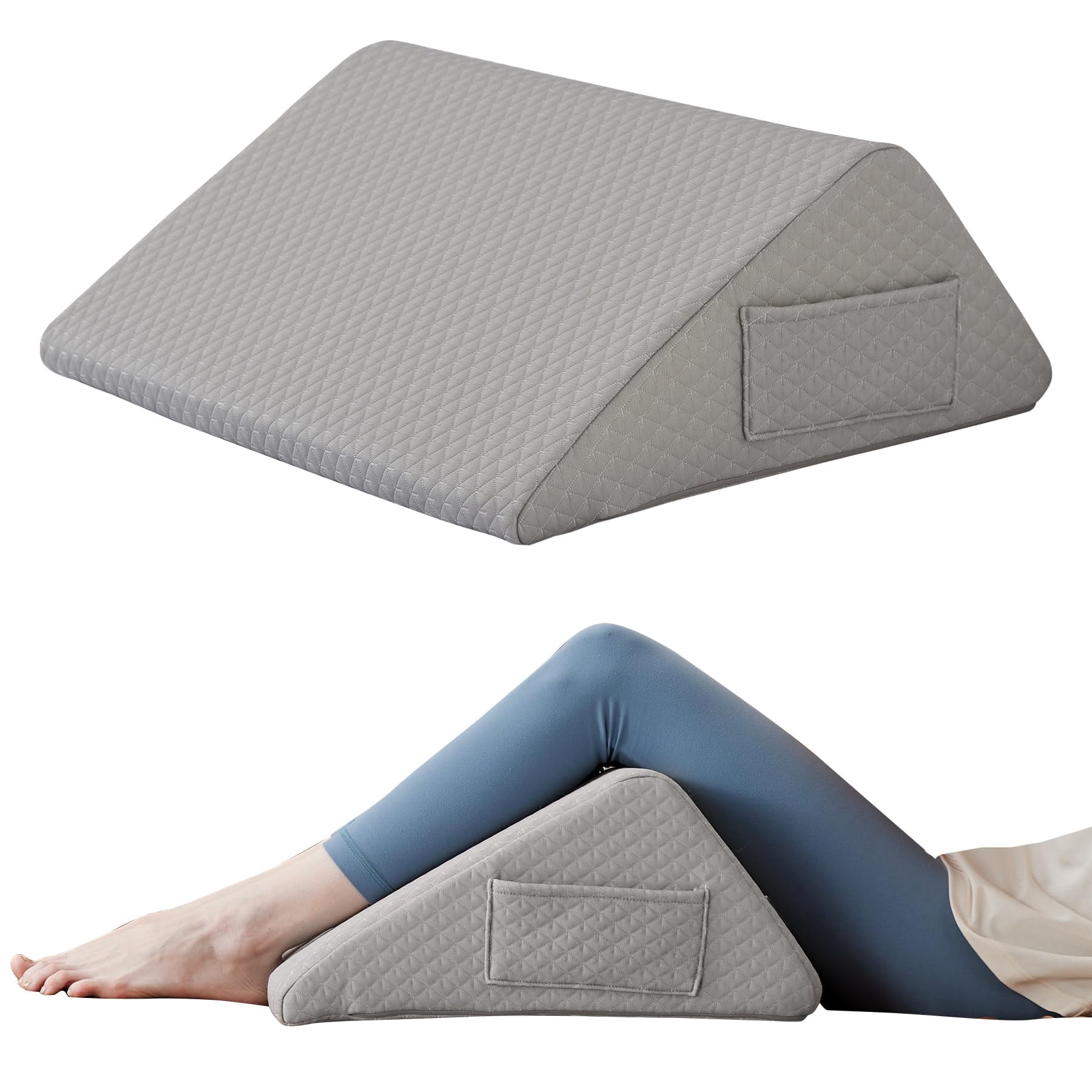 Pillow For Sleeping  8" Wedge To Elevate Leg Triangle Elevation Pillows After Grey