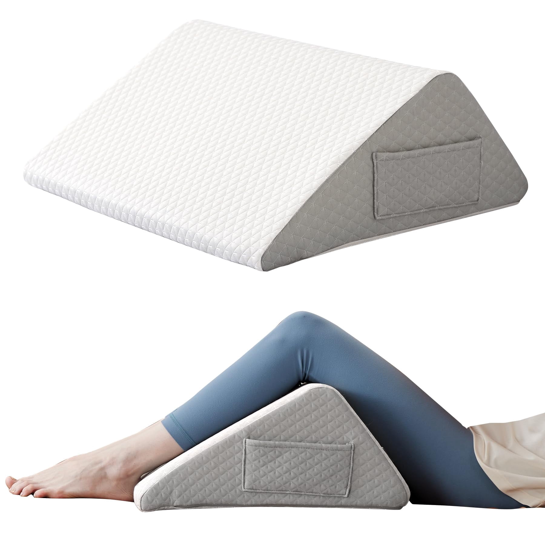 Pillow For Sleeping  8" Wedge To Elevate Leg Triangle Elevation Pillows After White/grey