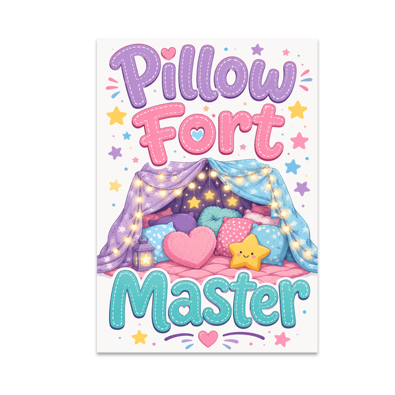 Pillow Fort Master Poster Art - Pillow Fort Enthusiast - 13x19 Poster Print