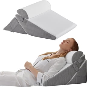 Pillow Headboard, 3PCS Orthopedic Bed Wedge Pillows Set for After Surgery, Adjustable Pillow Wedge for Acid Reflux&Back Pain Relief, Sleeping, Back Pillow for Bed Sitting Up